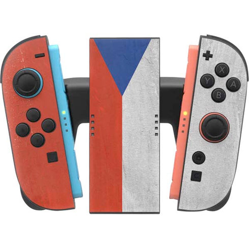 Czech Republic Flag Distressed Nintendo Switch 2 (2025) Joy-Con Controller Skin